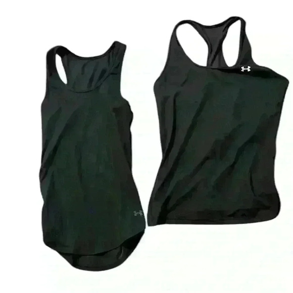 UNDER ARMOUR 2 Black Tank Tops Size Small - Picture 1 of 6